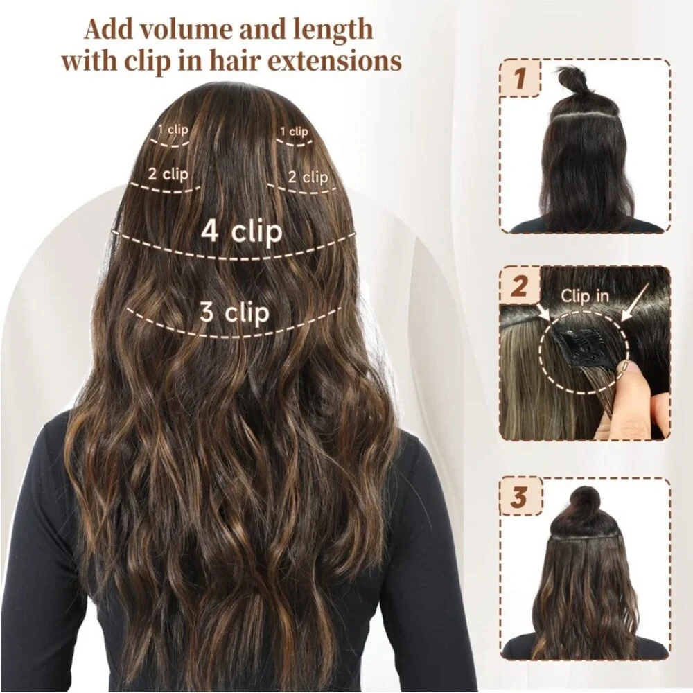 New 6PCS Clip-in Hair Extensions 20